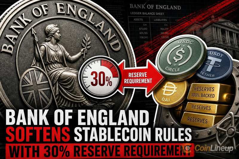 Bank of England Softens Stablecoin Rules With 30% Reserve Requirement