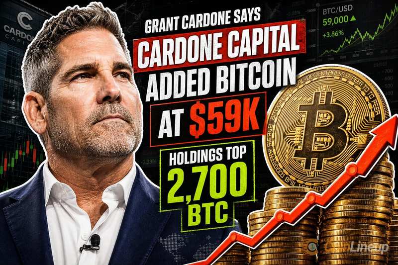 Grant Cardone Says Cardone Capital Added Bitcoin at $59K, Holdings Top 2,700 BTC