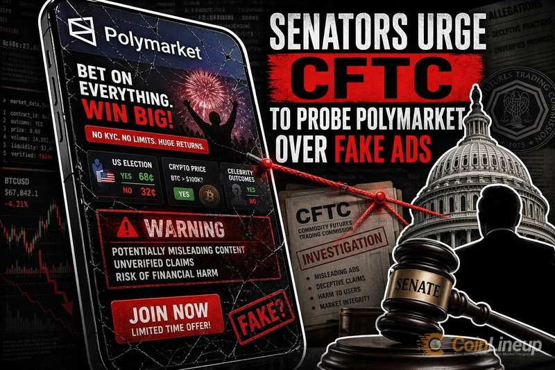 Senators Urge CFTC to Probe Polymarket Over Fake Ads