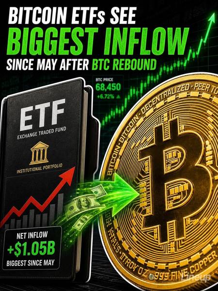Bitcoin ETFs See Biggest Inflow Since May After BTC Rebound