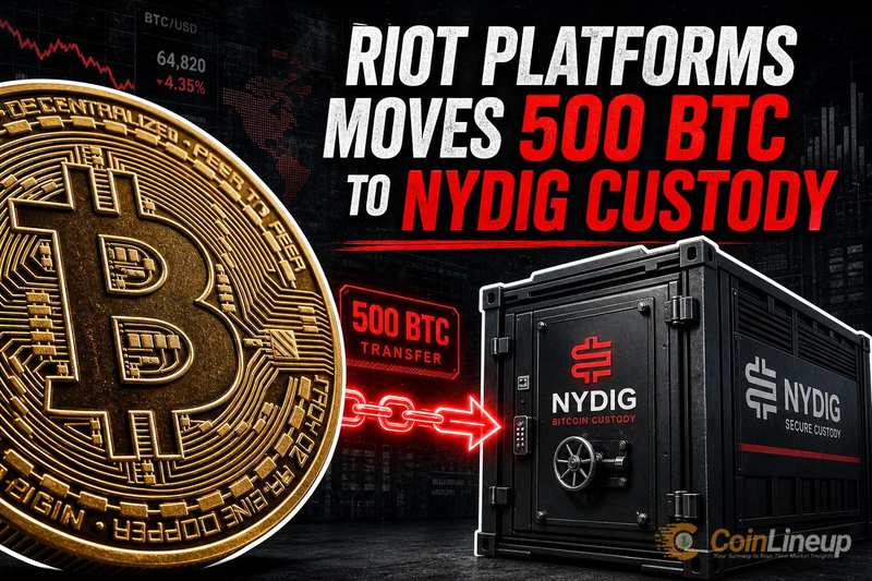 Riot Platforms Moves 500 BTC to NYDIG Custody