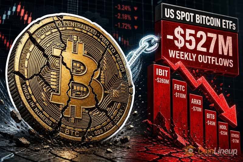 US Spot Bitcoin ETFs See $527M Weekly Outflows as IBIT Slips